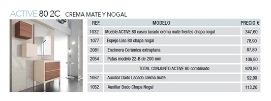 ACTIVE 80 2C CREMA MATE Y NOGAL