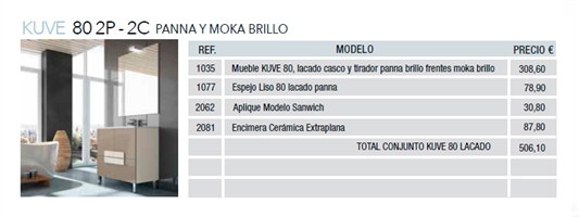 KUVE 80 2P - 2C PANNA Y MOKA BRILLO