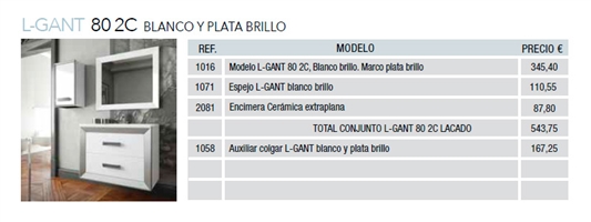 L-GANT 80 2C BLANCO Y PLATA BRILLO