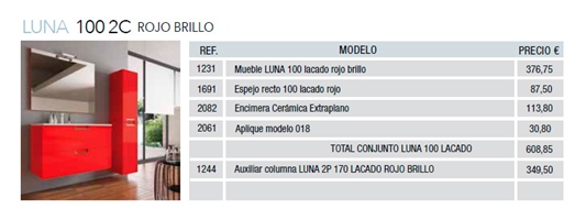 LUNA 100 2C ROJO BRILLO