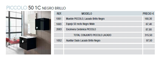 PICCOLO 50 1C NEGRO BRILLO