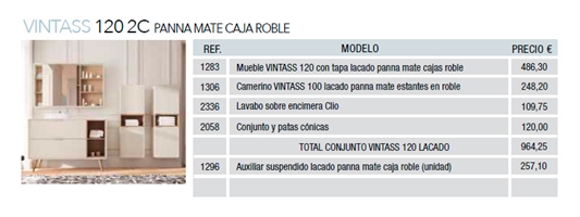 VINTASS 120 2C PANNA MATE CAJA ROBLE